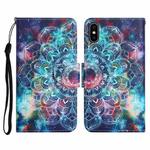 For iPhone X / XS Painted Pattern Horizontal Flip Leather Case with Holder & Card Slot & Wallet(Starry Mandala)