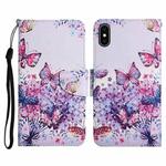 For iPhone X / XS Painted Pattern Horizontal Flip Leather Case with Holder & Card Slot & Wallet(Bright Butterfly)