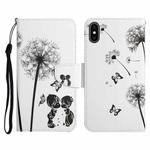 For iPhone X / XS Painted Pattern Horizontal Flip Leather Case with Holder & Card Slot & Wallet(Dandelion)