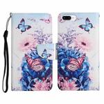 Painted Pattern Horizontal Flip Leather Case with Holder & Card Slot & Wallet For iPhone 8 Plus & 7 Plus(Purple Butterfly)