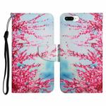 Painted Pattern Horizontal Flip Leather Case with Holder & Card Slot & Wallet For iPhone 8 Plus & 7 Plus(Red Cherry Blossoms)