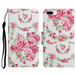 Painted Pattern Horizontal Flip Leather Case with Holder & Card Slot & Wallet For iPhone 8 Plus & 7 Plus(Rose Flower)