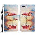 Painted Pattern Horizontal Flip Leather Case with Holder & Card Slot & Wallet For iPhone 8 Plus & 7 Plus(Flamingo)