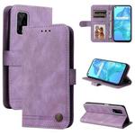 For OPPO Realme 7 5G / V5 5G Skin Feel Life Tree Metal Button Horizontal Flip Leather Case with Holder & Card Slot & Wallet & Photo Frame & Strap(Purple)