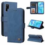 For OPPO Realme 7 5G / V5 5G Skin Feel Life Tree Metal Button Horizontal Flip Leather Case with Holder & Card Slot & Wallet & Photo Frame & Strap(Blue)