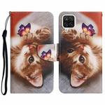 For Samsung Galaxy A22 Painted Pattern Horizontal Flip Leather Case with Holder & Card Slot & Wallet(Butterfly Cat)