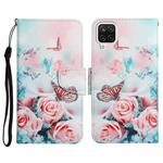 For Samsung Galaxy A22 Painted Pattern Horizontal Flip Leather Case with Holder & Card Slot & Wallet(Peony Butterfly)