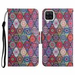 For Samsung Galaxy A22 Painted Pattern Horizontal Flip Leather Case with Holder & Card Slot & Wallet(Rhombus Kaleidoscope)