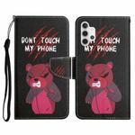 For Samsung Galaxy A32 4G Painted Pattern Horizontal Flip Leather Case with Holder & Card Slot & Wallet(Red Bear)