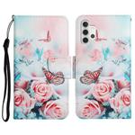 For Samsung Galaxy A32 4G Painted Pattern Horizontal Flip Leather Case with Holder & Card Slot & Wallet(Peony Butterfly)