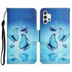 For Samsung Galaxy A32 4G Painted Pattern Horizontal Flip Leather Case with Holder & Card Slot & Wallet(Flying Butterfly)