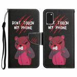 For Samsung Galaxy A41 Painted Pattern Horizontal Flip Leather Case with Holder & Card Slot & Wallet(Red Bear)