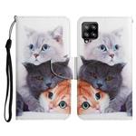 For Samsung Galaxy A42 5G Painted Pattern Horizontal Flip Leather Case with Holder & Card Slot & Wallet(Three Cats)