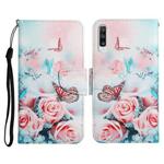 For Samsung Galaxy A50 Painted Pattern Horizontal Flip Leather Case with Holder & Card Slot & Wallet(Peony Butterfly)