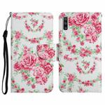 For Samsung Galaxy A70 Painted Pattern Horizontal Flip Leather Case with Holder & Card Slot & Wallet(Rose Flower)