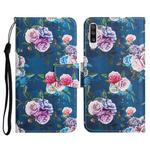 For Samsung Galaxy A70 Painted Pattern Horizontal Flip Leather Case with Holder & Card Slot & Wallet(Fluorescent Rose)