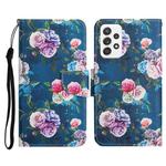 For Samsung Galaxy A72 5G / 4G Painted Pattern Horizontal Flip Leather Case with Holder & Card Slot & Wallet(Fluorescent Rose)