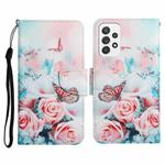 For Samsung Galaxy A72 5G / 4G Painted Pattern Horizontal Flip Leather Case with Holder & Card Slot & Wallet(Peony Butterfly)