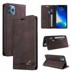 For iPhone 13 Pro Skin Feel Anti-theft Brush Horizontal Flip Leather Case with Holder & Card Slots & Wallet (Brown)