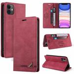 Skin Feel Anti-theft Brush Horizontal Flip Leather Case with Holder & Card Slots & Wallet For iPhone 11(Wine Red)