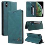 For iPhone XS Max Skin Feel Anti-theft Brush Horizontal Flip Leather Case with Holder & Card Slots & Wallet(Blue)