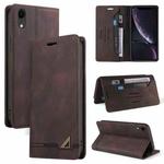 For iPhone XR Skin Feel Anti-theft Brush Horizontal Flip Leather Case with Holder & Card Slots & Wallet(Brown)