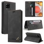 For Samsung Galaxy A42 5G Skin Feel Anti-theft Brush Horizontal Flip Leather Case with Holder & Card Slots & Wallet(Black)