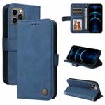 For iPhone 11 Pro Skin Feel Life Tree Metal Button Horizontal Flip Leather Case with Holder & Card Slot & Wallet & Photo Frame & Strap (Blue)