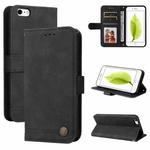 Skin Feel Life Tree Metal Button Horizontal Flip Leather Case with Holder & Card Slot & Wallet & Photo Frame & Strap For iPhone 6 Plus / 6s Plus(Black)