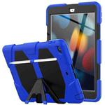 For iPad 10.2 2021 / 2020 / 2019 Shockproof Colorful Silicone + PC Protective Case with Holder & Pen Slot(Blue)