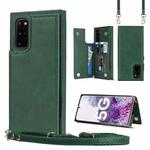 For Samsung Galaxy S20+ Cross-body Square Double Buckle Flip Card Bag TPU+PU Case with Card Slots & Wallet & Photo & Strap(Green)
