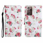 For Samsung Galaxy Note20 Ultra Painted Pattern Horizontal Flip Leather Case with Holder & Card Slot & Wallet(Red Peony Flower)