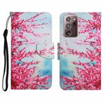 For Samsung Galaxy Note20 Ultra Painted Pattern Horizontal Flip Leather Case with Holder & Card Slot & Wallet(Red Cherry Blossoms)