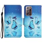 For Samsung Galaxy Note20 Ultra Painted Pattern Horizontal Flip Leather Case with Holder & Card Slot & Wallet(Flying Butterfly)