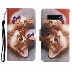 For Samsung Galaxy S10+ Painted Pattern Horizontal Flip Leather Case with Holder & Card Slot & Wallet(Butterfly Cat)