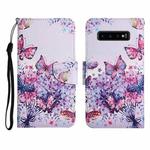 For Samsung Galaxy S10+ Painted Pattern Horizontal Flip Leather Case with Holder & Card Slot & Wallet(Bright Butterfly)
