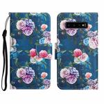 For Samsung Galaxy S10+ Painted Pattern Horizontal Flip Leather Case with Holder & Card Slot & Wallet(Fluorescent Rose)