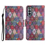 For Samsung Galaxy S21 5G Painted Pattern Horizontal Flip Leather Case with Holder & Card Slot & Wallet(Rhombus Kaleidoscope)