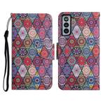 For Samsung Galaxy S21+ 5G Painted Pattern Horizontal Flip Leather Case with Holder & Card Slot & Wallet(Rhombus Kaleidoscope)