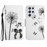 For Samsung Galaxy S21 Ultra 5G Painted Pattern Horizontal Flip Leather Case with Holder & Card Slot & Wallet(Dandelion)