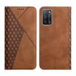 For OPPO A16s / A16 / A54s / A53s 5G / A55 5G Diamond Pattern Splicing Skin Feel Magnetic Horizontal Flip Leather Case with Card Slots & Holder & Wallet(Brown)