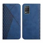 For OPPO Realme V13 5G / Realme 8 5G Diamond Pattern Splicing Skin Feel Magnetic Horizontal Flip Leather Case with Card Slots & Holder & Wallet(Blue)