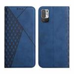 For Xiaomi Redmi Note 10 5G / Note 10T 5G / Poco M3 Pro 5G Diamond Pattern Splicing Skin Feel Magnetic Horizontal Flip Leather Case with Card Slots & Holder & Wallet(Blue)