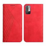 For Xiaomi Redmi Note 10 5G / Note 10T 5G / Poco M3 Pro 5G Diamond Pattern Splicing Skin Feel Magnetic Horizontal Flip Leather Case with Card Slots & Holder & Wallet(Red)