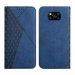 For Xiaomi Poco X3 NFC / X3 Pro / X3 Diamond Pattern Splicing Skin Feel Magnetic Horizontal Flip Leather Case with Card Slots & Holder & Wallet(Blue)