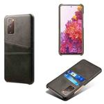 For Samsung Galaxy S20 FE 5G Calf Texture PC + PU Leather Back Cover Shockproof Case with Dual Card Slots(Black)