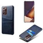 For Samsung Galaxy Note20 Ultra Calf Texture PC + PU Leather Back Cover Shockproof Case with Dual Card Slots(Blue)