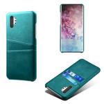 For Samsung Galaxy Note10+ Calf Texture PC + PU Leather Back Cover Shockproof Case with Dual Card Slots(Green)