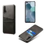 For Huawei nova 6 Calf Texture PC + PU Leather Back Cover Shockproof Case with Dual Card Slots(Black)