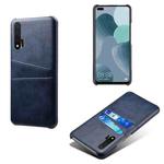 For Huawei nova 6 Calf Texture PC + PU Leather Back Cover Shockproof Case with Dual Card Slots(Blue)